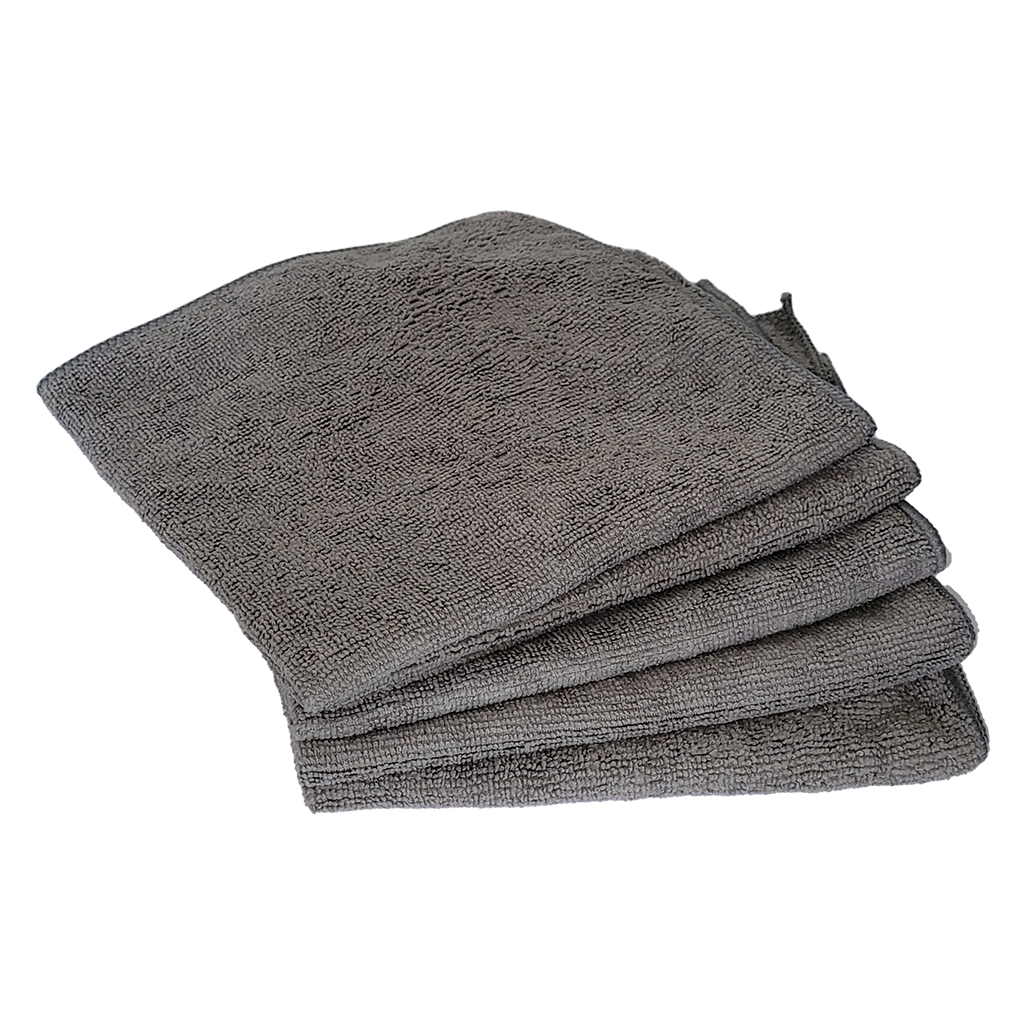 Set (5 Pieces) Microfibre Cloths - Brown