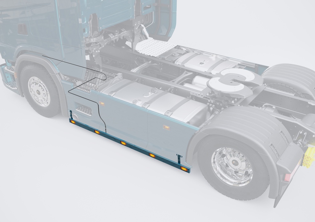 Old School Sidebars - DAF NewGen - Wheelbase 4.000mm - Set with lights and cables / Connection to O.E.M-SLM