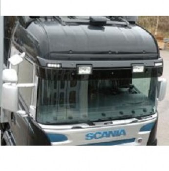 XL-Sunvisor Scania 4+R-series with cutouts for 5 Position Lights + 2 Auxiliary Lights