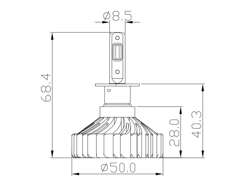 H3 LED conversion kit (2 lamps) 12-24V