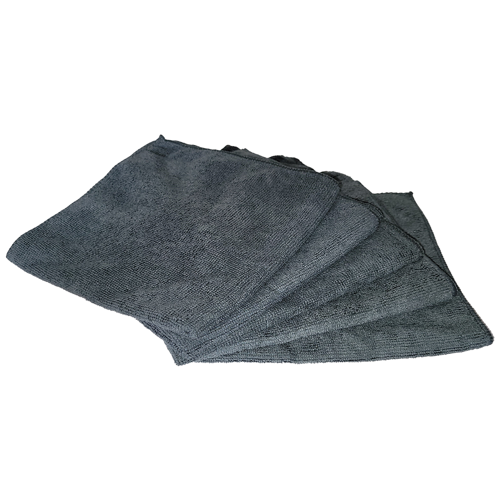 Set (5 Pieces) Microfibre Cloths - Dark Grey