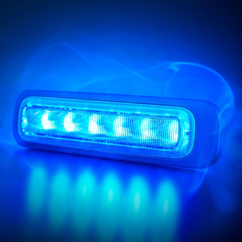 Dark Knight Strobe Light Blue 6 LED Dark Lens 