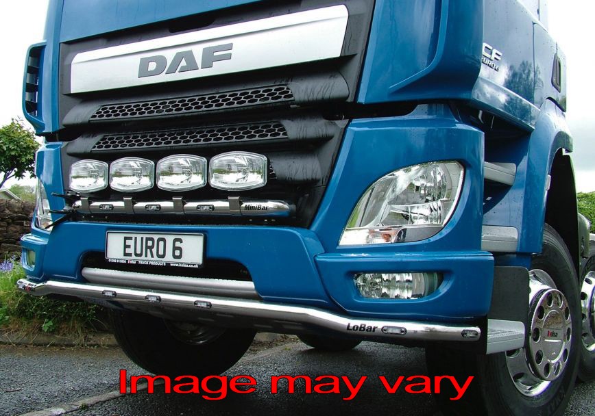 Aluminum LoBar for DAF CF Euro 6 - Construction Bumper - 5 White + 2 Amber LEDs