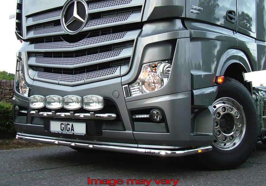 LoBar Edelstahl mit 5 weißen & 2 gelben LEDs - Mercedes B Actros MP4 Big/Giga/StreamSpace 2.5, 2011+ 