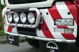 LoBar Aluminum - MAN TGS Construction Bumper - 5 White LED