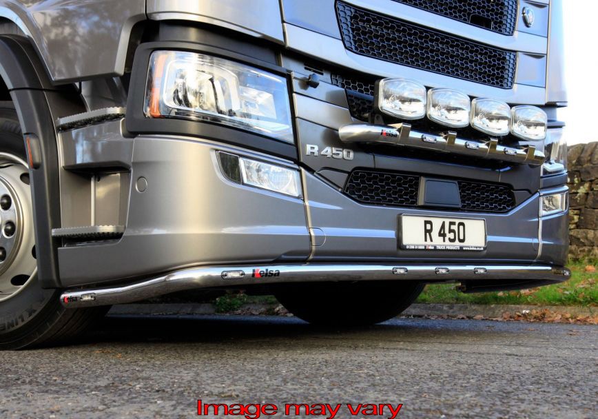 LoBar Aluminium mit 5 weißen & 2 gelben LEDs - Scania R/S NextGen, mittelhohe Stoßstange 