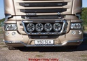 LoBar Edelstahl mit 5 weißen LEDs - Scania R2 Serie, niedrige Stoßstange (Front)