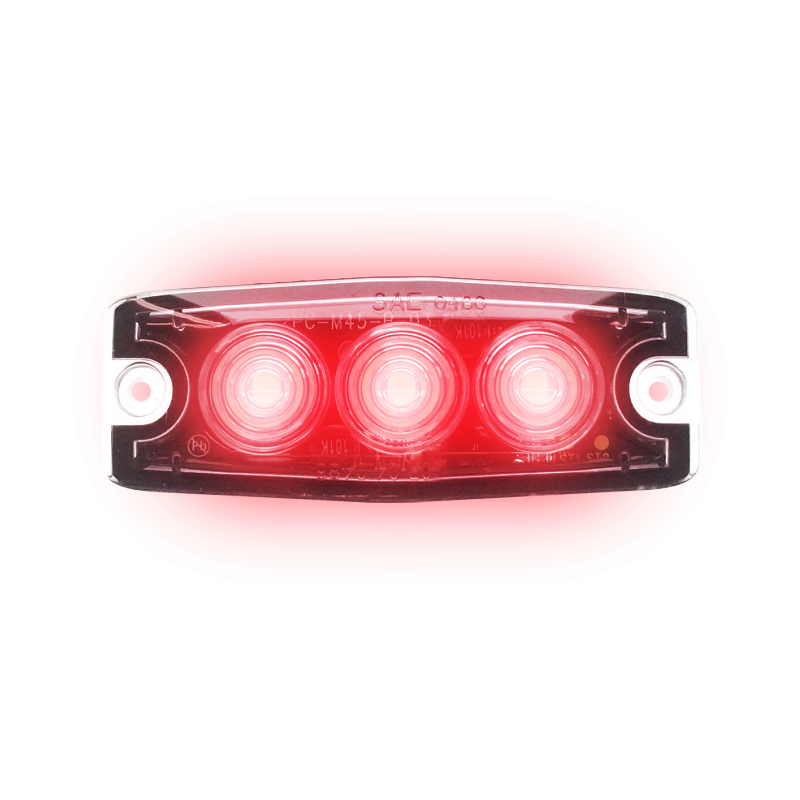 3-LED Ultra Thin Strobe red 12V/24V
