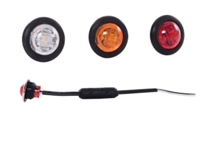 Round red LED position light 12/24V