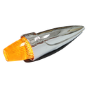 Chrome Torpedo Roof Marker Light - Amber with Amber Glass