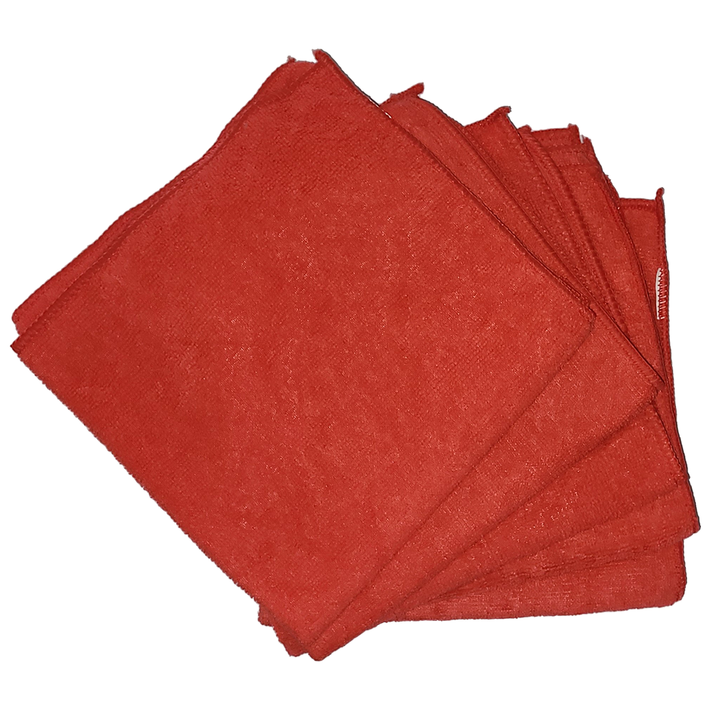 Set (5 Pieces) Microfibre Cloths - Red