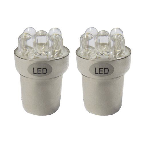 BA15s 5 Wedge LED's (2 Pc's) - White