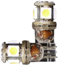 T10 5 SMD LED's (2 Pc's) - White