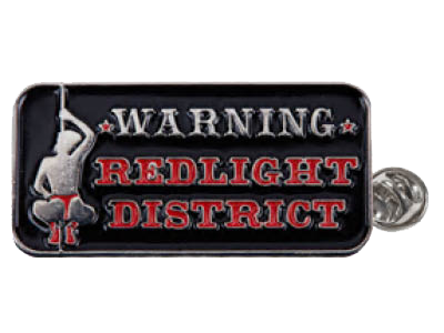 Pin - Warning Redlight District Runder pin