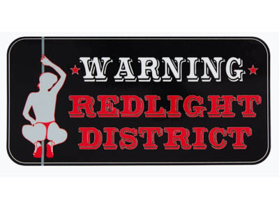 Warning Redlight District - Sticker