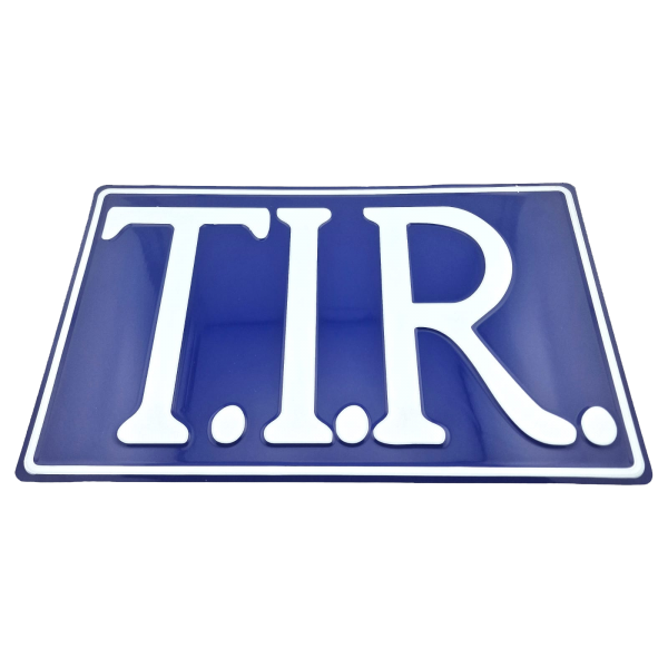 T.I.R. Sign - Blue With White Print