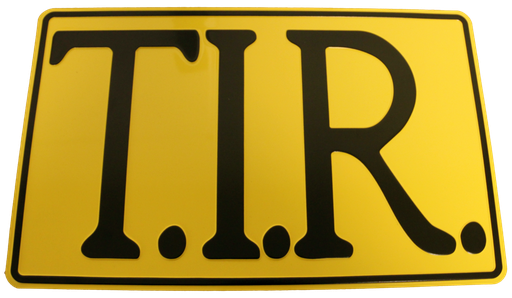 [501106] T.I.R. sign 40x25cm - Yellow with black print