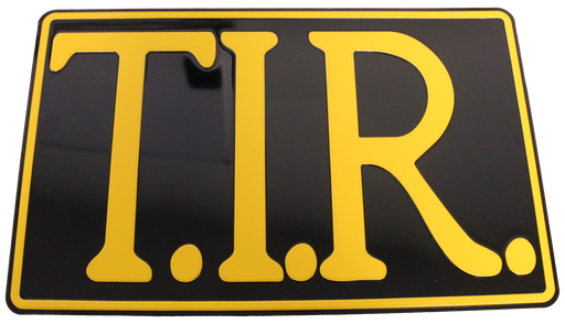 [501108] T.I.R. sign 40x25cm - Black with yellow print