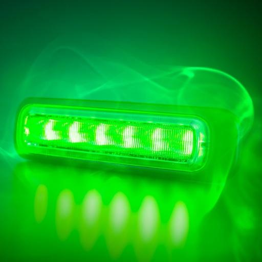 [5850404G] Dark Knight Strobe Light Green 6 LED Dark Lens 