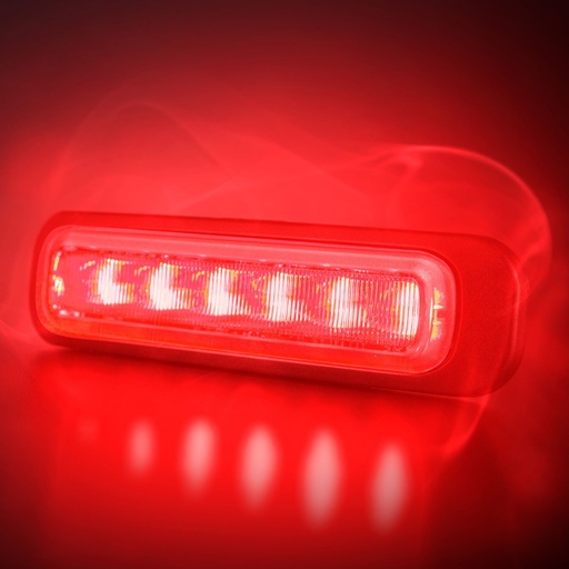 [5850404R] Dark Knight Strobe Light Red 6 LED Dark Lens 