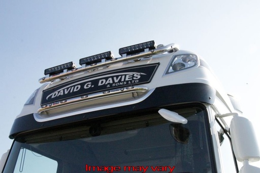 [DVS02/W] VisorBar St. Steel for DAF XF106 Facelift Super Space Cab - 5 White LED