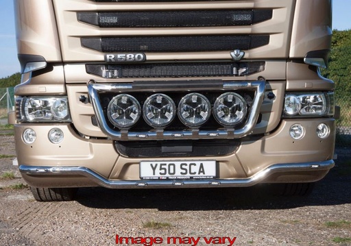 [SLS12/W] LoBar St. Steel - Scania R2 Serie Low Bumper (Front) - 5 White LED