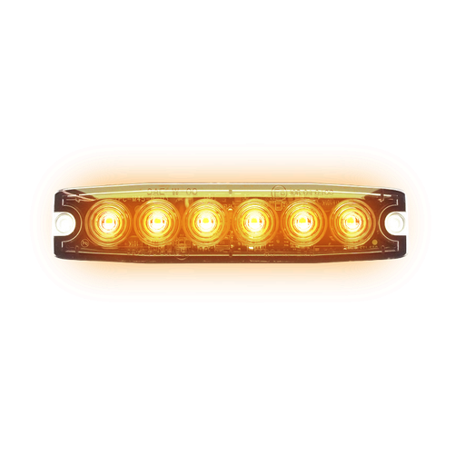 [4635013A] 6-LED Ultra Thin Strobe Amber 12V/24V