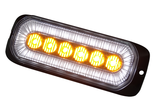 [4635014AW] Flashlight 6 LED, 12-24V, Amber LED, clear lens