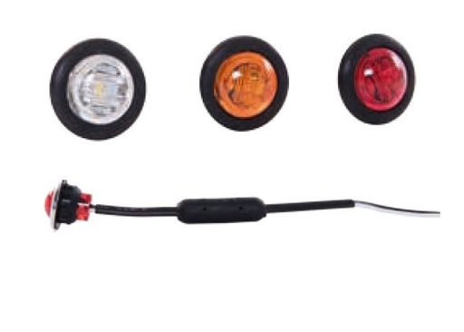 [46350232] Round red LED position light 12/24V