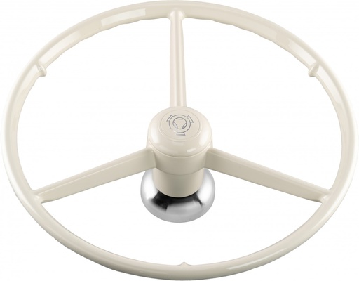 [500902] 3-Spoke Steering wheel white Scania R-serie Steamline/Nextgen - Vabis Logo