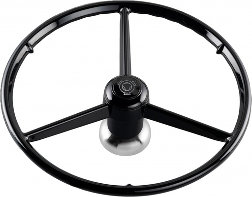 [500952] 3-Spoke Steering wheel Black Scania R-serie Steamline/Nextgen - Vabis Logo