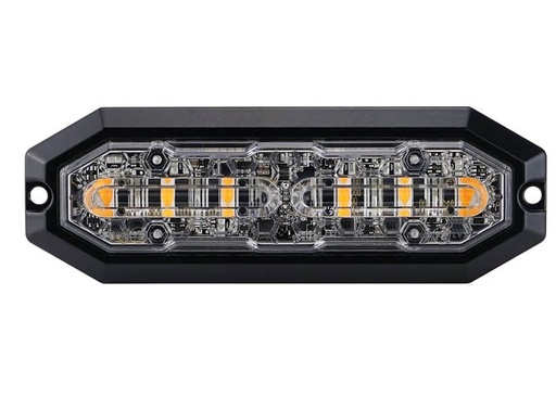 [5850130HP-A] Flaslight 6 LED, 12-24V DC, 20W Amber LED, clear lens