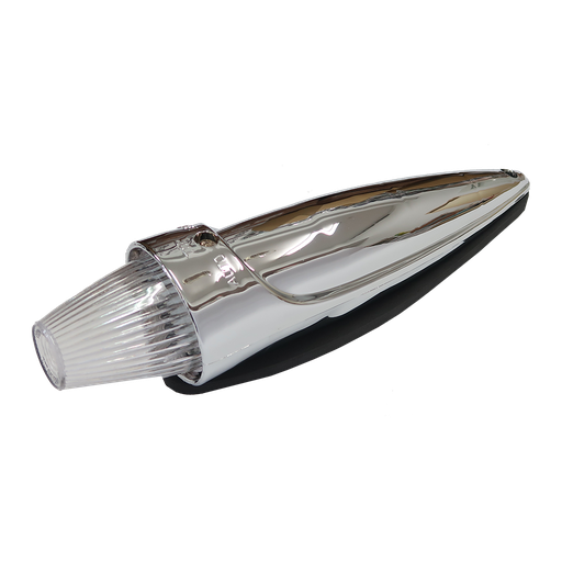 [4635732W-LED] Chrome Torpedo Roof Marker Light - White with Clear Glass