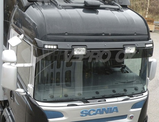 [75147872] XL-Sunvisor Scania 4+R-series Normal/Highline with cutouts for 2 position lights + 2 Auxiliary Lights