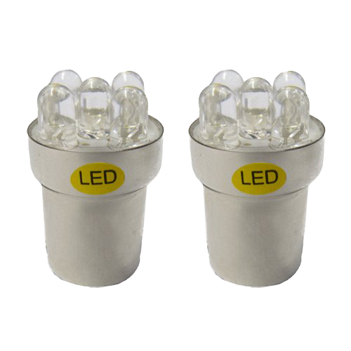 [593537224] BA15s 5 Wedge LED's (2 Pc's) - Amber