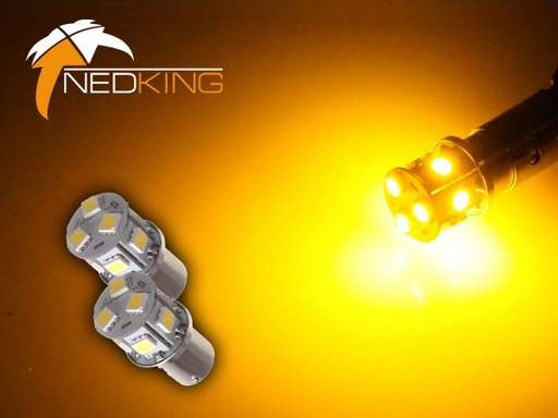 [4635015AG] BA15s 9 SMD LED's (2 Pc's) - Yellow